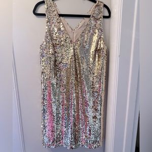 Loft Gold Sequined Dress